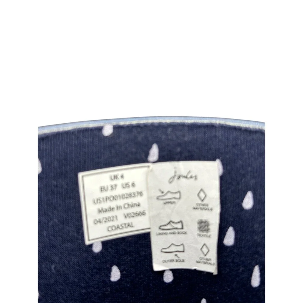 Joules Coastal Rain Boots Size US 6 UK 4 EU 37 Blue White Stripe Kids‎ Wellies